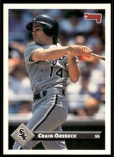 1993 Donruss Baseball Card Craig Grebeck Chicago White Sox #199
