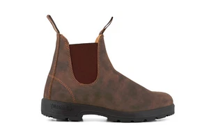 Blundstone Style 585 Rustic Brown Nubuck Leather Australian Chelsea Boots