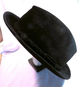 Black Velour Biltmore Fedora By Macy Size Large - Picture 1 of 4
