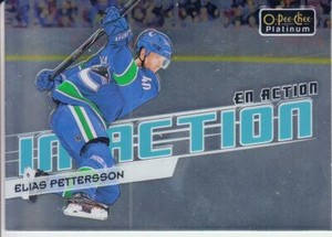 2018-19 O-Pee-Chee Platinum In Action #IA25 Elias Pettersson Canucks