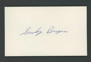 Forrest "Smoky" Burgess 3x5 AUTOGRAPHED Index Card (**) Pittsburgh Pirates - Picture 1 of 2