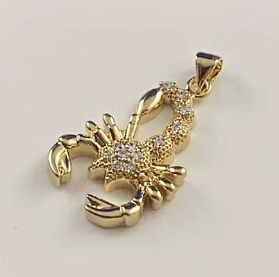 Colgante Escorpión Escorpio Zodiaco con Circonita cúbica Amarillo GP Signo Astrológico Foto 1 de 3