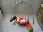 Vintage Metal Hanging Colorful Toucan Bird Unbranded 9-1/2"
