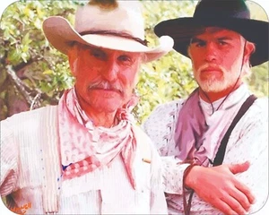 Alfombrilla de ratón Lonesome Dove Gus and Call arte de pintura al óleo 7 3/4 x 9" - Imagen 1 de 2