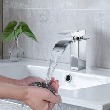 Rubinetto Bagno lavabo Cascata, Miscelatore Lavabo Monocomando,Cromo Ottone