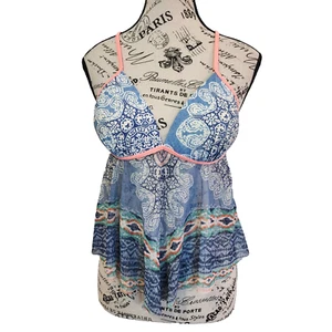 OP blue swimsuit top- size M (7-9) - Picture 1 of 4