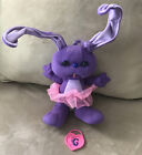 Kenner Grabbits Plush Bunny Purple Rabbit Stuffed Animal Bendable Ears 1980s