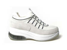 Fornarina Sneakers UP Lacci Zeppa Platform Camoscio Tessuto colore Bianco