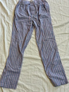 J.Crew Re-Imagined Striped Lounge Pants XS Blue Red Cotton Pajama Style Cozycore - Picture 1 of 7