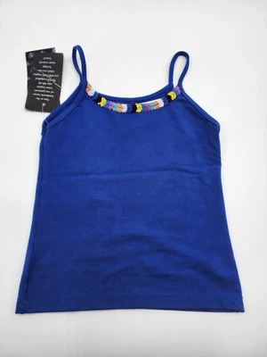 Цветы на Zoe девочек вискоза бисером синий Майка размер 5 лет новый с Ярлыками - Изображение 1 из 4