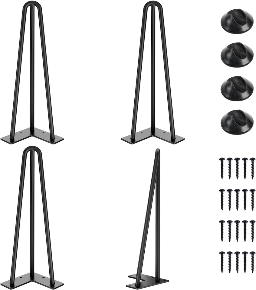 SMARTSTANDARD Hairpin Table Legs 14 Inch 1/2'' in Diameter 3 Rods Metal Home D