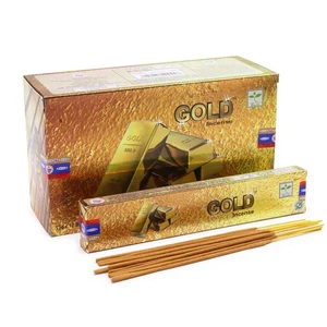 Satya Gold Incense Sticks Agarbatti Pack of 12X15g Each 180 Incense Sticks - Picture 1 of 3