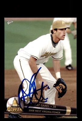 Signed Baseball Card Auto Mat Gamel 2008 MultiAd West Virginia Power - Image 1 of 2