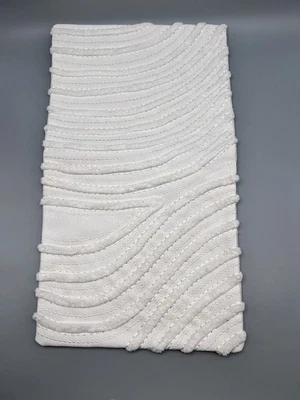 Funda de almohada West Elm bordada suave con cordón lumbar marfil 12”x21” pesada nueva con etiquetas Foto 1 de 4