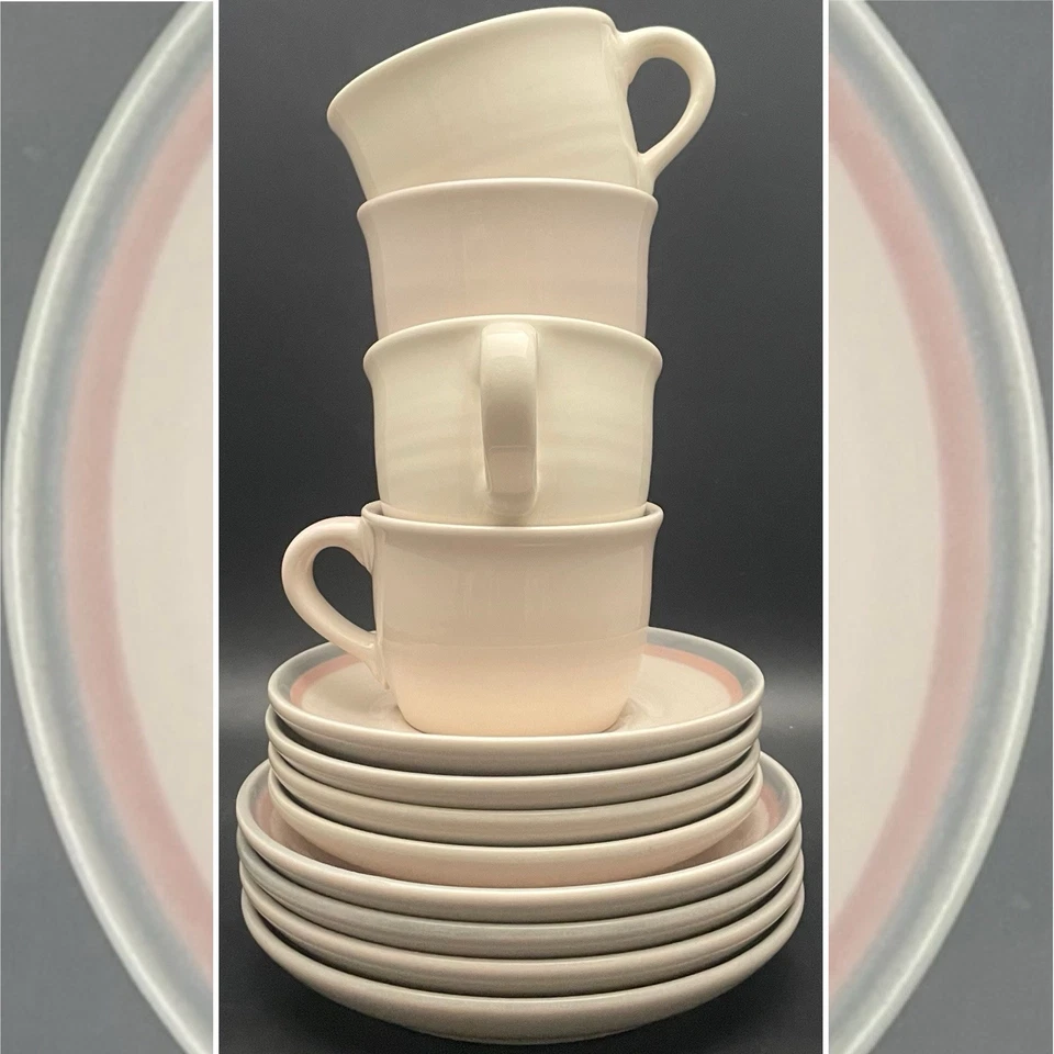 Juego de aperitivos de almuerzo de gres rosa Pfaltzgraff Aura 12 piezas para 4 años 80 hecho en EE. UU. Foto 1 de 4