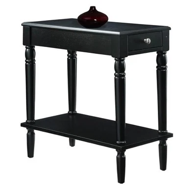 Convenience Concepts French Country End Table in Black Wood Finish - Image 1 of 2