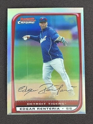 2008 BOWMAN CHROME REFRACTOR Edgar Rentería Detroit Tigers See Surface #169 - Image 1 of 3