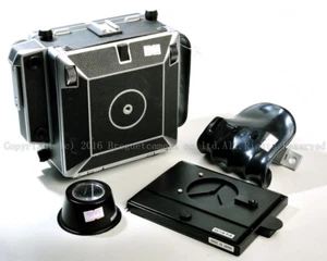 Cámara Ex+ Linhof 45 4x5 con placa con pantalla de enfoque Wista y empuñadura #X00634 - Imagen 1 de 12
