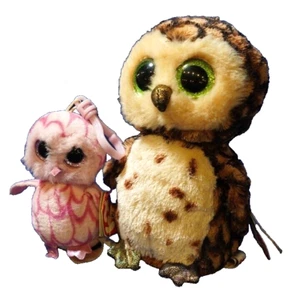 TY Beanie Babies Owls lotto di 2 Pinky e Sammy senza problemi - Foto 1 di 7
