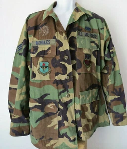 US AIR FORCE CAMO CAMOFLAGE CAMOUFLAGE BUTTON SHIRT Jacket mens M regular - Picture 1 of 8