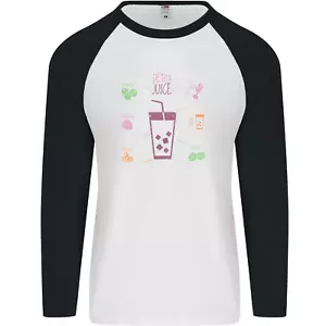 Detox Juice Hangover Cure Healthy Mens L/S Baseball T-Shirt - Picture 1 of 23
