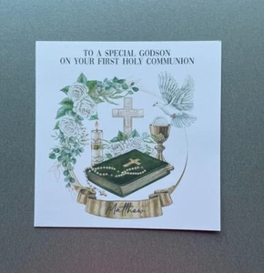 Tarjeta de Primera Comunión Personalizada para Niños - Nieto Godson Sobrino Abuelo 1er - Imagen 1 de 2