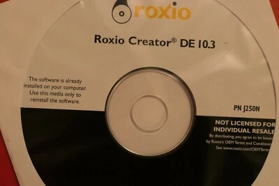 Dell Application Roxio Creator DE 10.3 Reinstallation ORIGINAL CD 0J251N - Image 1 of 3