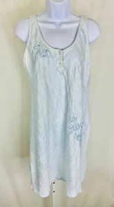 Miss Elaine Sleeveless Blue Mini Scoop Neck Nightgown Women’s Size Small - Picture 1 of 6
