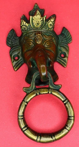 Elephant Shape Doorbell Vintage Antique Style Handmade Solid Brass Door Knocker Cover