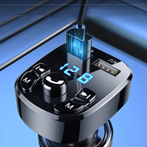 Adaptador Inalámbrico Fm 87.5 Pd Cargador Fm Transmisor Bluetooth 5.0 12V/24V 2Usb w K - Imagen 1 de 11