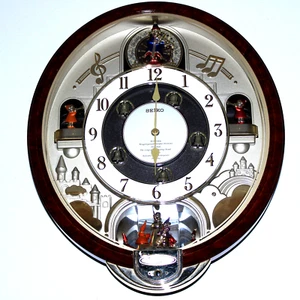 Seiko Melodies In Motion Wall Clock Musical 7 Hi-Fi Beatles Songs QXM109ZRH P/R - Picture 1 of 9