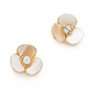 NWT Kate Spade Disco Pansy Pearl Flower Stud Earrings $58 - Picture 1 of 6