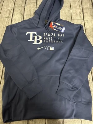 NUEVO CON ETIQUETAS Para hombres Nike Tampa Bay Rays Sudadera con Capucha Grande Azul Marino MLB Sudadera Calce Térmico Foto 1 de 4