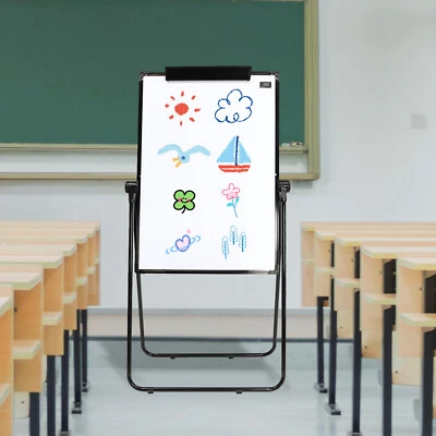 Placa de apagamento a seco com suporte 40x28" quadro branco dupla face magnética escritório casa - Imagem 1 de 4