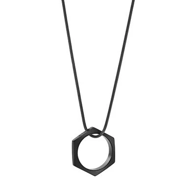 Men's ARMANI EXCHANGE AXG0137001 Black Stainless Steel Necklace - Image 1 of 2