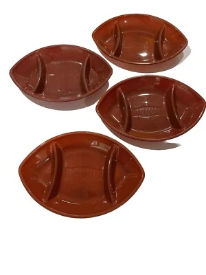 Juego de 4 bandejas de fiesta en forma de fútbol con forma de chip N Dip de plástico 11 1/2 X 17 3 secciones Foto 1 de 4