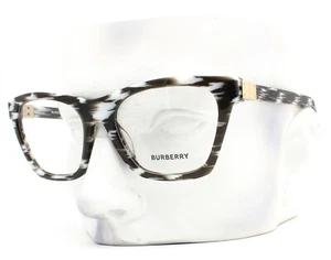 Burberry Eyeglasses Glasses B 2355 3978 Polished Black White Havana 52mm w/case - Picture 1 of 9