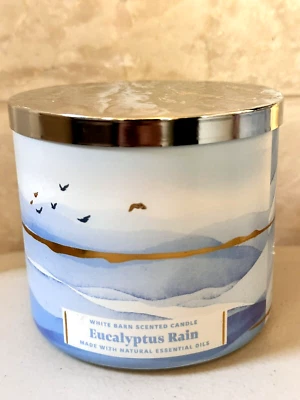 Bath & Body Works EUCALYPTUS RAIN Candle Scented 3 Wicks Large 14.5 oz NEW APR - Image 1 of 4