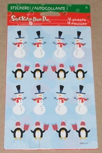 Pegatinas de muñecos de nieve y pingüinos de Navidad American Greetings - 4 hojas en paquete - Imagen 1 de 2