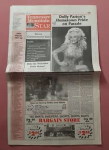 Vintage 1993 Tennessee Mountain Star Dolly Parton's Heimatstadt Pride Parade Zeitung - Bild 1 von 3