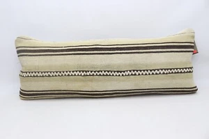 Striped kilim pillow cover, Lumbar handmade kilim pillow, 14x36 cover, K143 - Picture 1 of 5