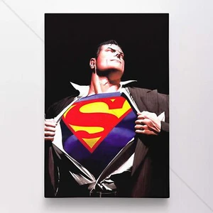 Alex Ross Superman Poster Canvas Man Of Steel Comic Book Cover Art DC Print #653