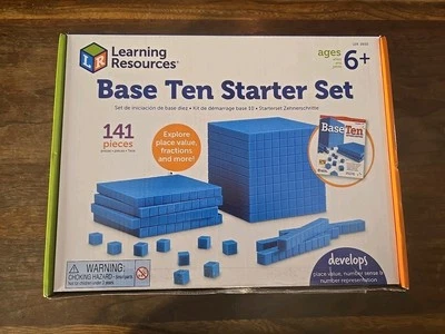 Learning Resources BASE TEN STARTER SET Complete 141 pc Set + Workbook Grade 1-6 - Image 1 of 4