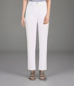 Eileen Fisher NWT White High Waisted Ankle Pant Sz XXS Organic Cotton Trousers - Picture 1 of 19