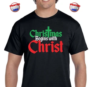Christmas Begins With Christ Jesus Is The Reason For The Season Christian Tee’s - Picture 1 of 10