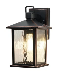 Oil Rubbed Bronze Outdoor Wall Light, 12'' Exterior Lighting Fixture with Wat... - Picture 1 of 6