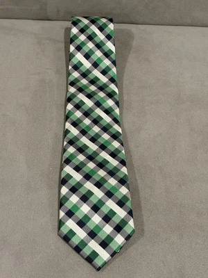 Corbata a cuadros a cuadros 100 % seda verde Nautica para hombre Foto 1 de 4