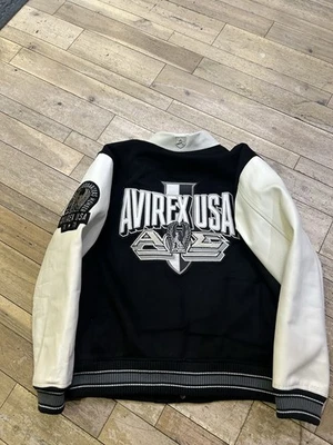 Size XL - Avirex Wool Biker jacket - Black - Image 1 of 4