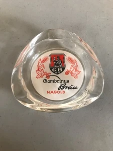 Vtg Gambrinus Brau Nagold Glass Ashtray Beer Brewing Czech Pilsner Urquell - Picture 1 of 4