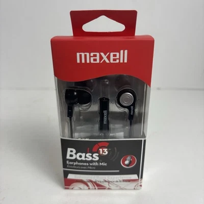 Auriculares bajos Maxell B-13 con micrófono cable negro 52" 199621 Foto 1 de 4